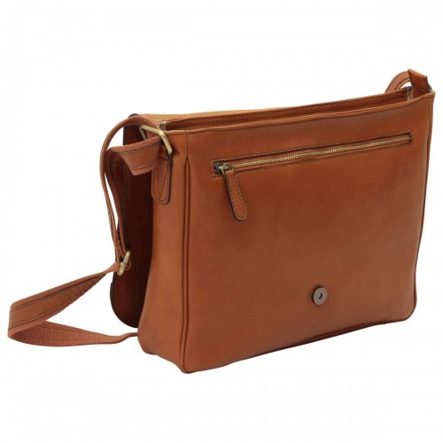 LEATHER LAPTOP MESSENGER - BROWN COLONIAL