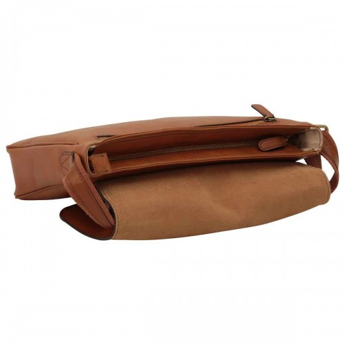 LEATHER LAPTOP MESSENGER - BROWN COLONIAL