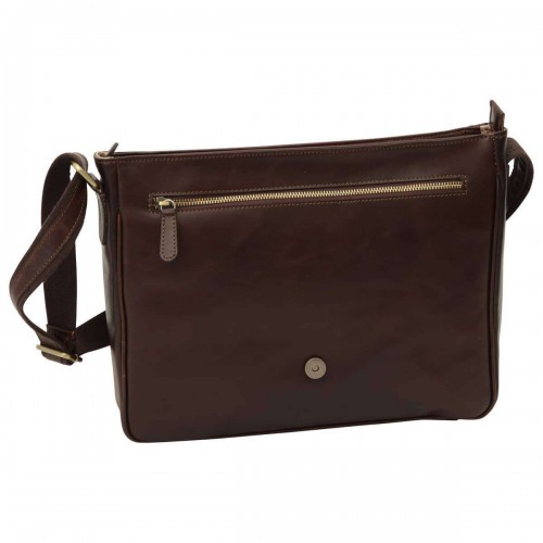 LEATHER LAPTOP MESSENGER - DARK BROWN