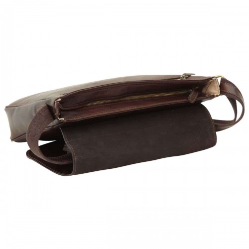 LEATHER LAPTOP MESSENGER - DARK BROWN