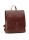 LEATHER BACKPACK WITH BUCKLE CLOSURE - BROWN