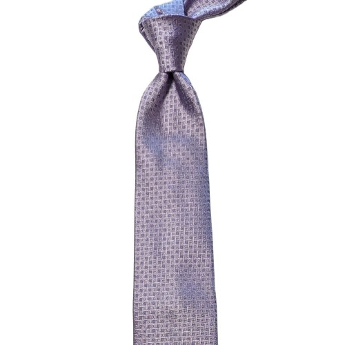 Made In Italy Pure Jacquard Silk Geometric Tie - Lavender Purple