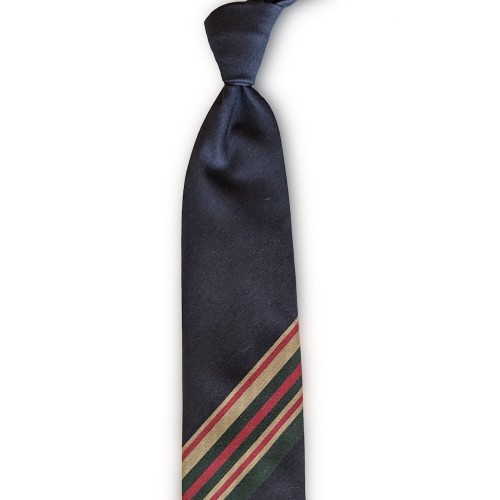 Χειροποίητη Μεταξωτή Γραβάτα Umberto Fornari Μαλλί Μετάξι Ριγέ Σχέδιο Vintage  Σκούρο Μπλε Κόκκινο Πράσινο Ταμπά