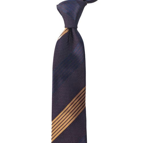 Χειροποίητη Μεταξωτή Γραβάτα Umberto Fornari Μετάξι Ριγέ Σχέδιο Vintage Μπορντό Χρυσό Σκούρο Μπλε