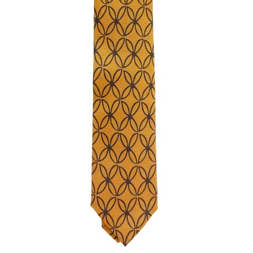 Umberto Fornari Vintage Archive Wool Handmade Geometric Tie - Tan - Made in Italy