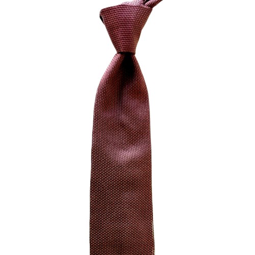 Umberto Fornari Unlined Silk Handmade Solid Grenadine Garza Fina Tie - Burgundy - Made in Italy